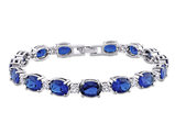32 Carat (ctw) Lab-Created Blue & White Sapphire Bracelet in Sterling Silver (7  Inches)